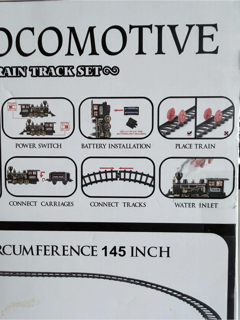 Gloween Steam Locomotive Musical Train Track Set